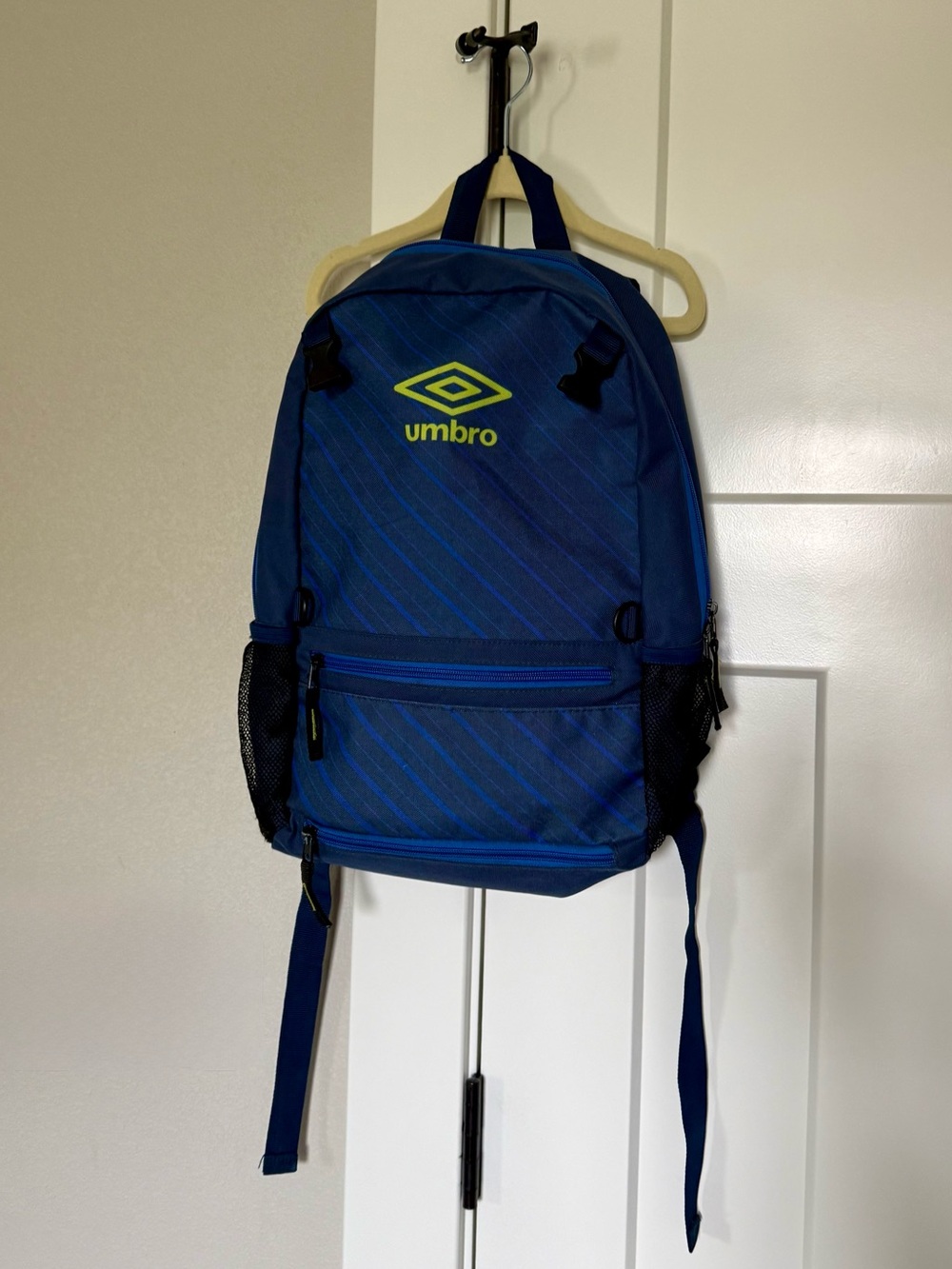Umbro Blue Backpack with Neon Logo